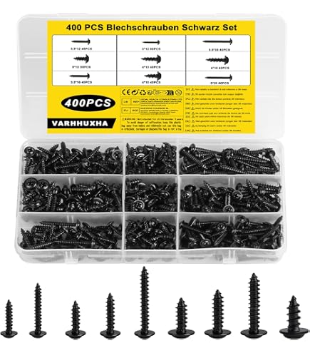 Kit 20 Viti Autofilettanti M5 Nere Per Plastica, Metallo E Legno - Riparazioni Fai Da Te E Auto - 4