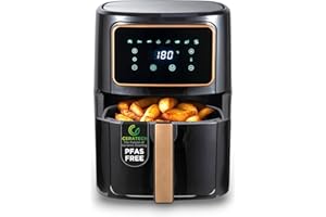 Bergner COPPERLY Freidora de aire 1800W 6.9L - 8 programas - Revestimiento Cerámico - Ajuste de temperatura 80-200°C - Temporizador hasta 30 min