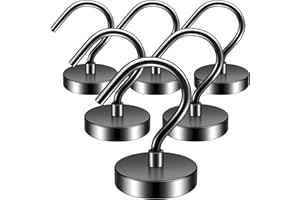 FINDMAG 6Pack Magnethaken Schwarz, 40lbs Neodym Magnet Haken, Magnet Mit Haken, Extra Starke Magnetische Haken für Camping, Magnetische Haken mit, Starke Magneten für Kreuzfahrt und Haushalt