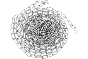 Yeqqzq Stainless Steel Chains,Galvanized Steel, Heavy Duty Welded Link Security Chains, Ideal for Fence, Gate, Door, Bike, Bicycle, Swing, Lock, Lift (1.5mm*5m)