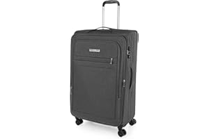 JASLEN - Valise Souple à roulettes Valise Souple Tissu 4 Roues Valise Grande Taille XXL Valise Souple Grand Volume Valise Soute Grande Valise avec Serrure à Combinaison, Anthracite