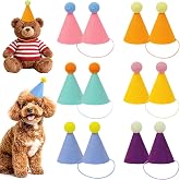 12 Mini Party Hats Birthday Hats with Elastic Band | Animal Themed Party and Birthday Decorations, Suitable for Dogs, Cats, R