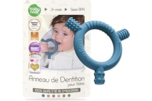 Baby Nom ® Anneau de Dentition pour Bébé - Anneau de Dentition pour Bébé en Silicone 100% Alimentaire Sans BPA, Jouet Dentition Bébé pour Soulager Les Gencives Bebe, Soulagement Dent Bébé