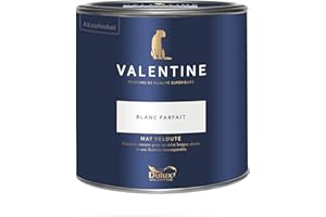 Dulux Valentine - La VALENTINE - Peinture intérieure en phase aqueuse de haute qualité - Couleur intense & pouvoir couvrant élevé - Mat Velouté Blanc Parfait 2 L