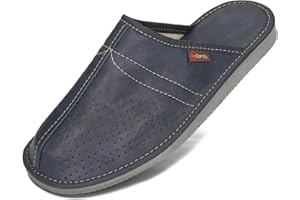 BeComfy Chaussures en Cuir Homme Pantoufles Semelle en Caoutchouc Noir Gris Marron Bleu 40 41 42 43 44 45 46 EU