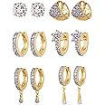 YouBella Golden Plated Hoop Earrings for Women (Golden)(YBECB_12)