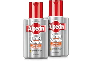 Alpecin Tuning Shampoo 2x 200ml | Preserves Natural Hair Colour and Supports Natural Hair Growth | Dark Caffeine Shampoo to Cover Early Grey Hairs | Hair Care for Men Made in Germany