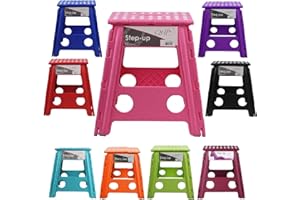 NETPROSHOP Folding Stool Step-up, Bearing up to ca. 100 kg, Choose Colour, Colour:Lilac