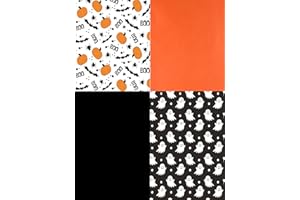 Jwssor Halloween Tissue Paper,30sheets Halloween Paper,50x30cm Orange Black Pumpkin and Ghost Paper for Halloween Gift Wrapping