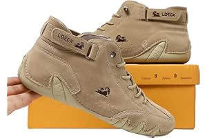 Eteslot for Wiecel Barfußschuhe Leder - Lederstiefel Herren - for Ldeck Barfussschuh - Wildleder Schuhe Herren - Leder Boots Herren Mode Glamour Barfußschuhe - Lässige Outdoor-Sneaker Zum Wandern