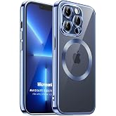Microsonic Apple iPhone 12 Pro Max i&ccedil;in Kılıf MagSafe Luxury Electroplate [iPhone 12 Pro Max ile Uyumlu Kılıf - Mavi]