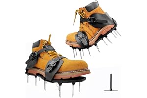 MERUYOO Aérateur de pelouse avec chaussures à clous pour l'aérosion et la scarification