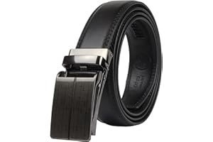 Masters & Stylists Cintura Uomo, Cintura in Pelle con Fibbia Automatica Senza Buchi, Cinta Elegante e Resistente, Regalo Uomo, Larghezza 3.1cm, Lunghezza 110cm o 120cm