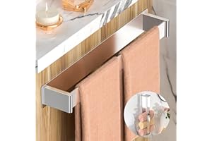 GGQ Porta Asciugamani Bagno Adesivo Da Parete, Portasciugamani, Appendi Asciugamani Senza Forare, Porta Salviette Muro, Acciaio Portaasciugamano, Porta Asciugamano Argento Spazzolato, Portasalviette 40cm