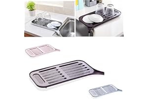 HK ONLINE Sink SIDE DRAINER with Drain Spout & Tray -Great For Apartments, Travel Etc