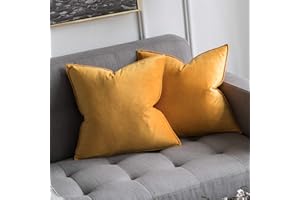 MIULEE Poszewka na poduszkę, aksamitna, dekoracyjna, zawinięte krawędzie, ozdobna, na sofę, do salonu i sypialni, 50 x 50 cm, pomarańczowa, 2 sztuki w zestawie