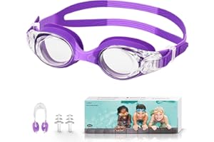 JATEKA Occhialini Nuoto Bambini Unisex Anti-Appannamento Occhiali per Bambina & Ragazzino, Onte nasale Anti-Appannamento, Anti UV, Mirror Lenti HD, Occhialini da Mare/Piscina 4-14