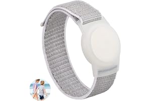 TAIPINTEE Bracelet de Montre Airtag en Nylon pour Enfant - Anti-Perte - Anti-Rayures - Motif Ours Magiques pour Le Positionnement du Bracelet de Suivi Airtag (Blanc cassé)