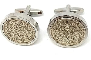 OCC OLD COIN CUFFLINKS Premium 1961 Lucky sixpence cufflinks for a 63rd Birthday cufflinks