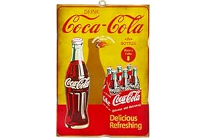 KUSTOM ART Cuadro estilo vintage serie Old Publicidad Coca Cola impresión en madera 25 x 18 cm.