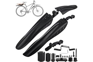 PLSMUPN Garde Boue de Vélo, Universel Réglable 24-28 Pouces, Epaissir Elargir Garde Boue pour VTT, Garde-Boue Portable Anti Éclaboussures pour Vélo, Facile à Installer, pour Vélo de Route, Vélo de Montagne