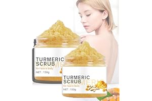 Keeoysie 2PCS Gommage Visage,Gommage corporel au curcuma,Gommage Facial Curcuma pour Nettoyer en Profondeur, Réduire l'Acné, les Taches Brunes et les Pores, Masque pour le Visage, 150g