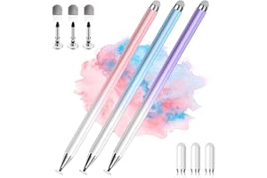 AMBERVEC Stylet pour Tablettes Tactiles et Smartphones, Stylo pour Samsung/Xiaomi/Lenovo/iPhone/Tablette Tactile, Compatible avec iPad Pro/Mini/Air - 3 Pack, Haute Précision et Sensibilité
