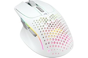 Glorious Gaming Model I 2 Wireless Mouse da gaming senza fili - 2,4 GHz e Bluetooth ibrido, superleg. 75 g, 9 tasti (2 scamb.), RGB, piedini PTFE, MMO/MOBA/sparatutto, supporto lat. pollice - Bianco