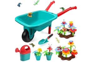cute stone Ensemble d'outils de Jardinage pour Enfants, Jouets de Jardin avec brouette, arrosoir, Pelle, Jouet de Construction de Jardin de Fleurs, Jeu de Simulation pour l'extérieur et l'intérieur