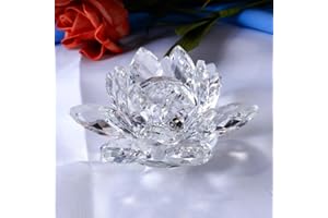 BESOT Lotus en cristal pour décoration de salon (blanc)