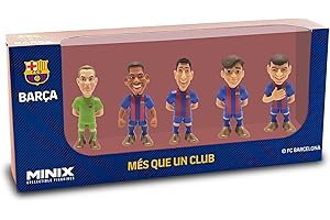 MINIX COLLECTIBLE FIGURINES - Lot de 5 joueurs de football de 7 cm – Une Marvel miniature pour tous les amateurs de football. FC Barcelone, Araujo, TER Stegen, GAVI, Pedri, Lewandowski, 7 cm