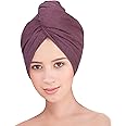YoulerTex Microfibre Hair Towel Wrap: Large Hair Turban for Long Curly Wet Hair Super Absorbent Anti-Frizz Rapid Head Drying Microfiber Towel for Women Girls Plopping Towelling (Amethyst)