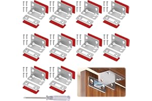WHIZNOOK 10 Pièces Aimant Porte Placard Autocollant, Ultra Mince Aimant Porte Placard, Aimant Porte, Aimant Pour Porte De Placard, Loquet Magnetique, Pour Fermeture de Porte Coulissante, de Tiroir, de Cabinet