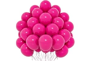 YOYOIN Palloncini Rosa Shocking 50 Pezzi, 12 Pollici, Opachi per Donne Ragazze Bambini - Tema Rosa per Festa Compleanno Laurea Baby Shower Matrimonio Carnevale Decorazione