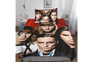 Entemah Måneskin Biancheria Da Letto Stampa 3D, Copripiumino Con Cerniera, gruppo vocale Set Di Biancheria Da Letto Con Federe Da in 2 pezzi in Microfibra Ragazzi Single（135x200cm）