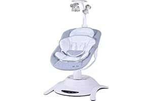 BEBE2LUXE Emy : Sdraietta Neonati Regolabile E Dondolo Automatico (5 diverse funzioni di dondolo che riproducono i movimenti naturali dei genitori quando cullano il bambino)