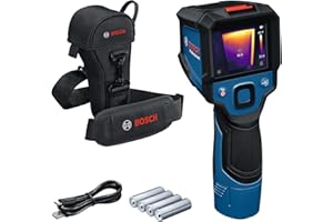 Bosch Professional Termo GTC 12V-450-13 (risoluzione 256x192 px, da -20°C a +450 °C, doppia fonte di alimentazione, adattatore per batteria AA1, 4x 1,5 V LR6 AA, custodia, cavo USB-C®)