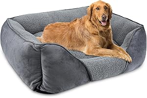 FURTIME Legowisko dla Dużych Psów, Legowisko dla Psa XXL Nadaje Się do Prania, Puszyste Antypoślizgowy Kosz Dużych Psów, 106x80x23cm