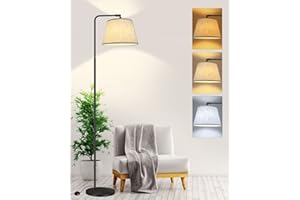 TACOPET Lampadaire Tissu Dimmable, 3 Températures de Couleur avec Ampoule LED, Lampe sur Pied pour Chambre, Étudier, Bureau, Decoration Salon