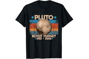 Retro Funny Nerdy Science & Study Designs Vintage Never Forget Pluto - Lustiges Retro Astronomie Space Kurzarm T-Shirt, S