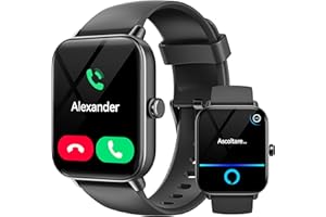 YOEVER Smartwatch Uomo Donna, 1.8'' Orologio Smartwatch Uomo con Chiamate e Risposta, Alexa Integrato, Impermeabile IP68 Fitness Tracker con Cardiofrequenzimetro/SpO2/Sonno, 110 Modalità Sport, Regalo Uomo