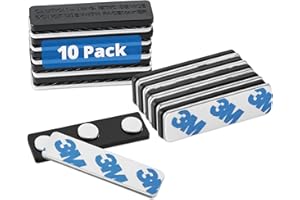 Mifflin Name Tag Magnets (10 Badge Holder Magnets, 44 x 12 mm), Name Tag Magnet Backs w/ 3 Extra-Strong Neodymium Magnet for ID Badge Holders