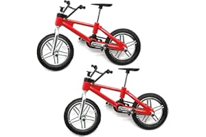 KEEDA 2 piezas Mini Bike Bicicletas Decoración Accesorios Modelo Juguete para 1/10 RC Crawler Auto SCX10 TRX4 CC01 D90 D110 (Rojo)