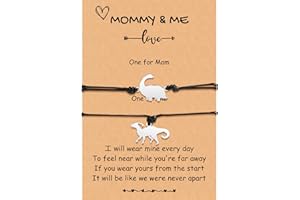 TERRISHE Mamma e Me Bracciale Cuore Dinosauro Orso Occhio Turco, Ritorno a Scuola Bracciali Regali Primo Giorno di Scuola, Bracciale Mamma e Figlia/Figlio Regalo per Ragazze Ragazzi