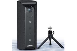 AIRHUG Webcam mit Konferenzlautsprecher und Mikrofon, 1080p-Videokonferenzkamera, All-in-One-Kamera mit 4 Mikrofonen
