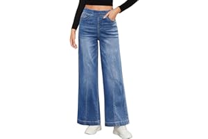 Roskiky Jeans da donna a vita alta, pantaloni elasticizzati, a vita alta, in denim, alla moda, con cuciture anteriori