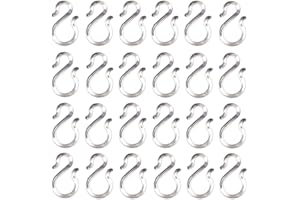 ZIOJOVK 24PCS1.7〞Clear Plastic Punch Bowl Cup S Hooks Hangers