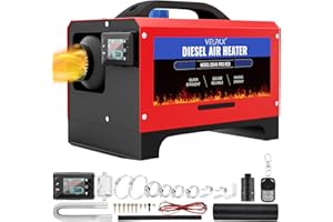 VELPAX Calentador Diésel Portátil Todo en Uno 12 V 8KW,Calentador de Aire Diesel 0,16-0,52 L/h LCD de Control Remoto,Adecuado para automóviles, Camiones, Barcos