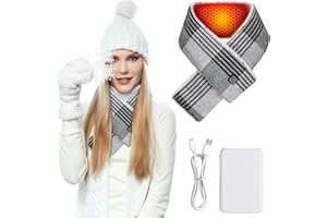 Victop Beheizter Schal, Victop Elektrischer Nackenwärmer mit 5000mAh Power Bank, Beheizter Halswärmer mit 3 Heizstufen für Damen und Herren, zum Radfahren, Skifahren, Camping, Wandern, Jagd