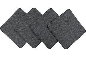 CB Home & Style Filz Sitzkissen Stuhlkissen Polster Auflage Kissen 4er Pack rund oder eckig (Dunkelgrau, Eckig - 35x35cm)